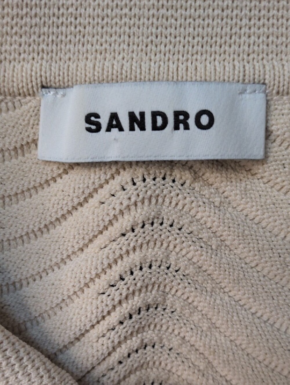 Sandro Campea Wavy Cropped Polo Sweater.... Size Small - Picture 8 of 10